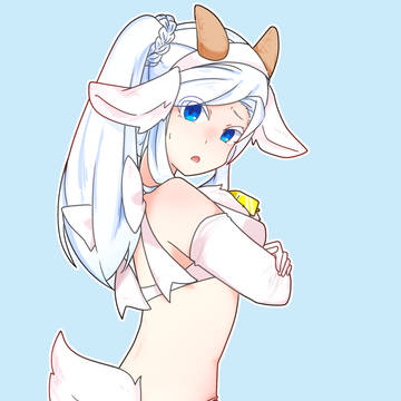 ふわふわの白ヤギ