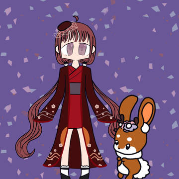 人和有角兔