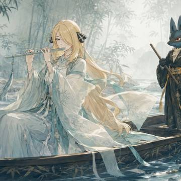 古风——晨雾竹间溪流