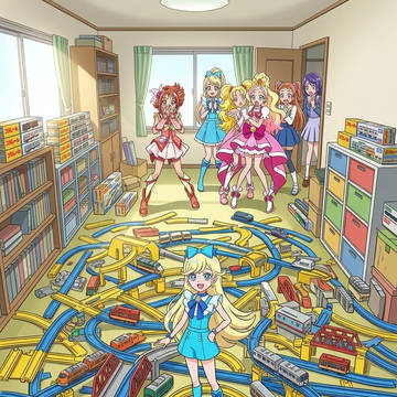 星川みつき プラレールをびっしり並べている 26年6月13日