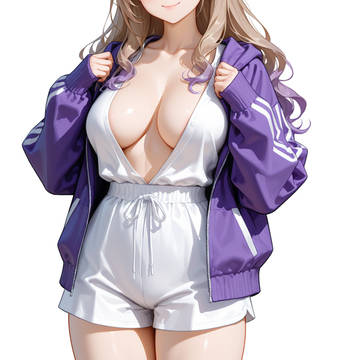 ショートパンツ×ノーブラ？