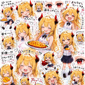 オムライスを食べるガムちゃん