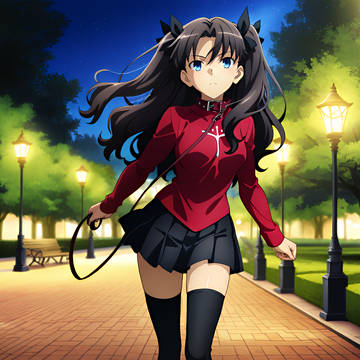 遠坂凛ちゃん夜の公園で調教えっち