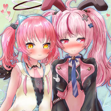「だてんちゆあちゃんとと兎鞠まりちゃん♪」