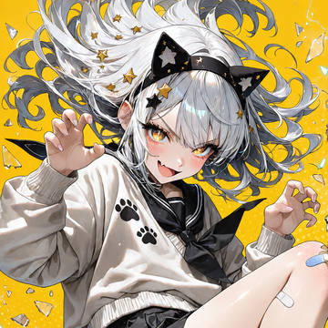 金色に跳ねる星猫ステップ