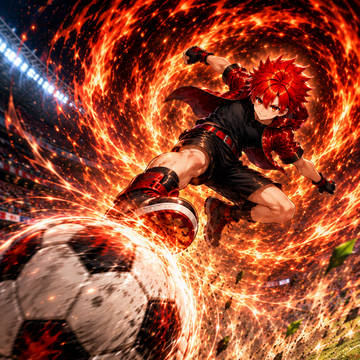 燃えるサッカー