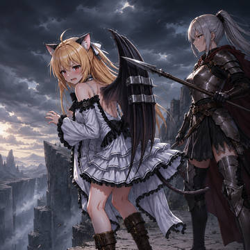 リリィちゃんの羽を拘束 & 崖から墜落