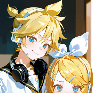 AIイラスト　鏡音リン・鏡音レン