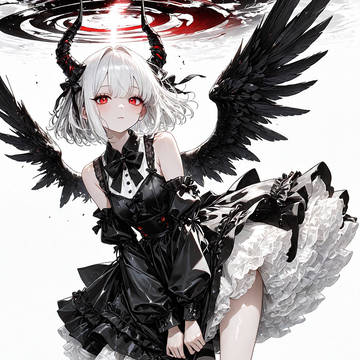 黒翼と赤い環のゴシックドール