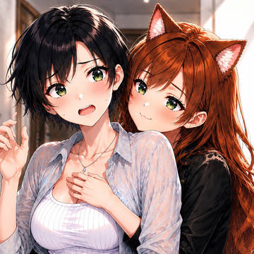 女将ちゃん_猫口でボーイッシュちゃんに絡む