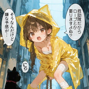 ぽにて救助隊のロープ