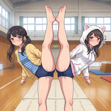 双子ちゃん はみパンI字バランス