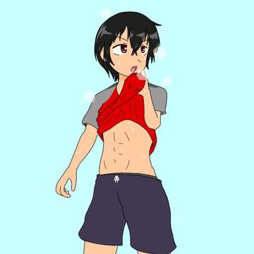 腹チラ