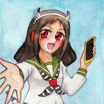 【ビッカメ娘】ビックシムたん店舗誕生13周年記念日【水彩画】
