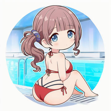 望月穂波(プールで振り向く)