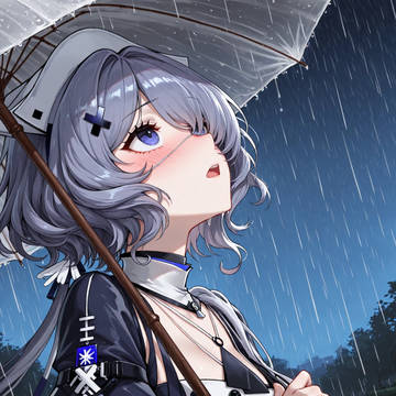 雨と紫陽花とウィスパーレインちゃん