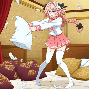 枕で遊ぶ