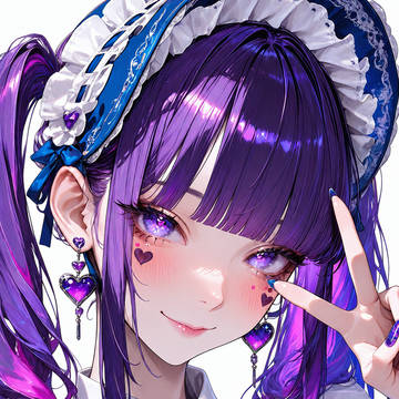 紫ハートのメイドサイン