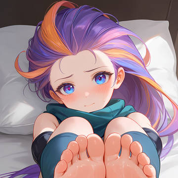 汗ばんだ足裏を見せてくれるゾーイ