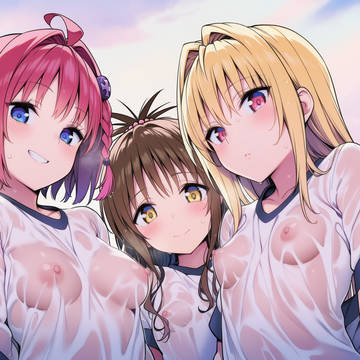 ヤミとメアと美柑の透け体操服
