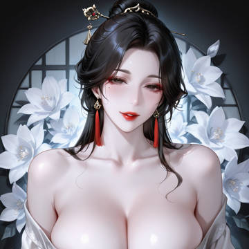 古风白衣巨乳女性