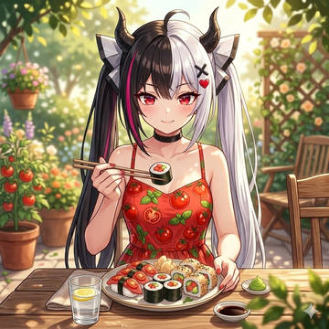 Lacrimosa eating sushi🍣