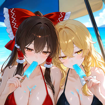 パラソルの下で