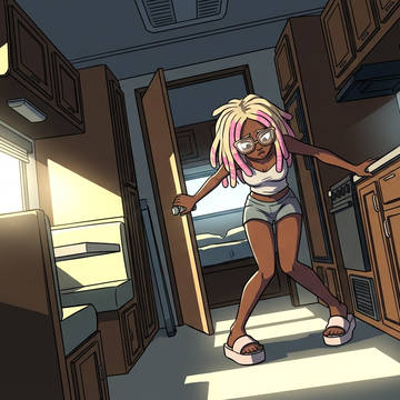 Dark skin Gyaru RV Flat tires