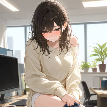 オフィスでズボン下ろし