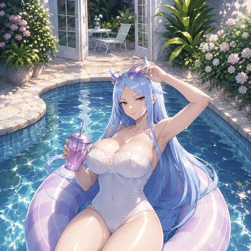 Makina en la piscina