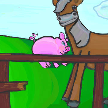 Cartoon Pony and Pig 3
