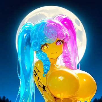 縦ロールちゃん夜の湖