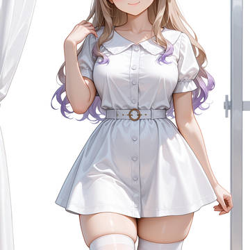 ミニスカ×白ニーソ