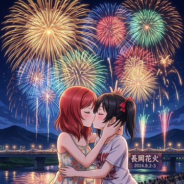 にこまきが長岡花火大会に来たようです。