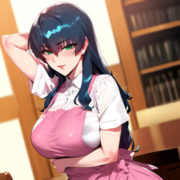 際どい格好でアルバイトをするアサギさん
