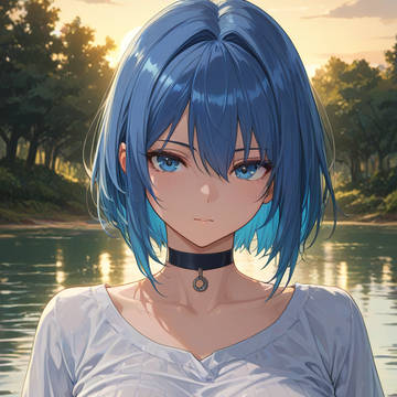 青髪の美女
