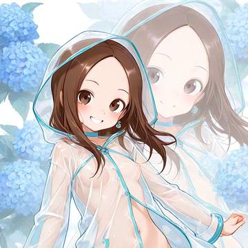 高木さんのレインコート姿