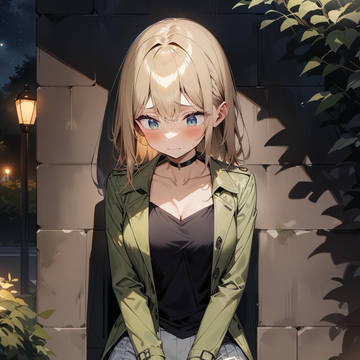 夜の公園で。(金髪ver.1)