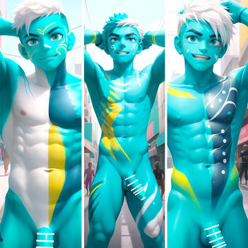 ペンキ男子·ターコイズブルー5