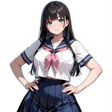 黒髪JKセーラー服ぽっちゃりバン6/14