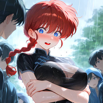 200　らんま　雨の中