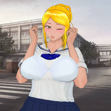 ムチムチ学園女子の透けブラ(その1)