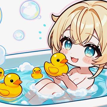 女児ござる in 泡風呂