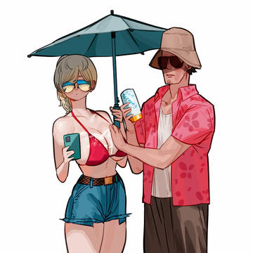 信号待ち中に見たカップルです。