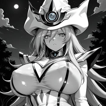 モノクロで遊戯王の女性モンスター達の二穴オナニー
