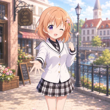 【生成AI】 保登心愛のお嬢様学校制服姿 試作してみた