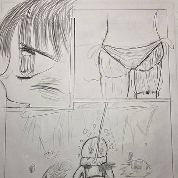 【鬼滅現パロ】胡蝶三姉妹、海中にて。（漫画ペン入れ前）