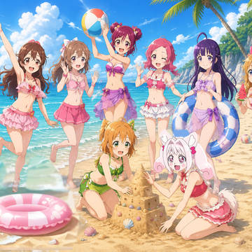 Pretty Cure on the beach