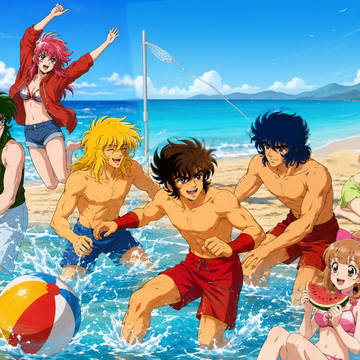 Bronze Saints on the beach