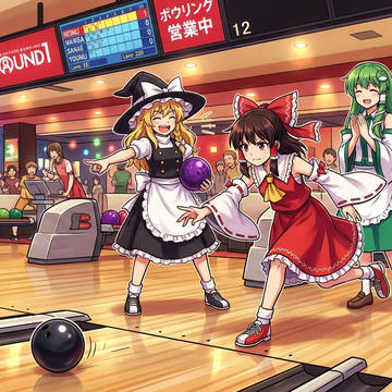 少女たちボウリングとプリクラを満喫